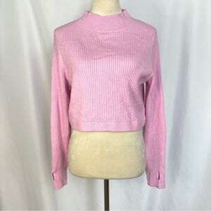 Wild Fable Sweater Junior Size XXL Cropped Pullover Turtleneck Long Sleeve Pink‎